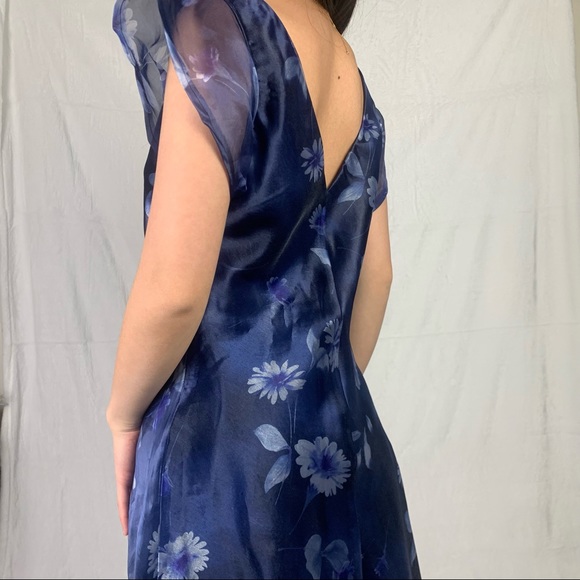 algo medium navy blue floral maxi dress - Picture 9 of 14
